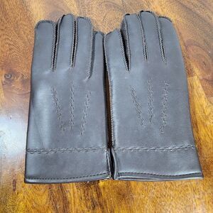 Men's Vinyl Black Gloves Rayon Knit Size M